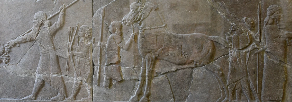 Assyrian lion-hunt relief from the North Palace of Nineveh, 7th century BCE